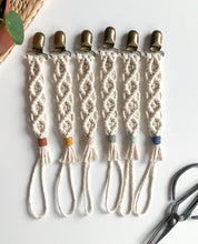 Load image into Gallery viewer, handmade macrame pacifier clip